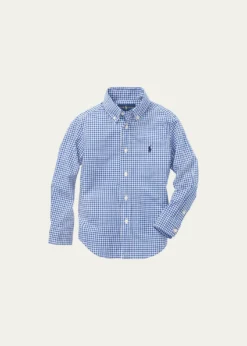 Polo Ralph LaurenPoplin Woven Gingham Sport Shirt, Size 2-7