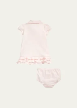 Polo Ralph LaurenRuffled Embroidered Polo Dress With Solid Bloomers, Size 3M-24M