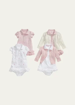 Polo Ralph LaurenRuffled Embroidered Polo Dress With Solid Bloomers, Size 3M-24M