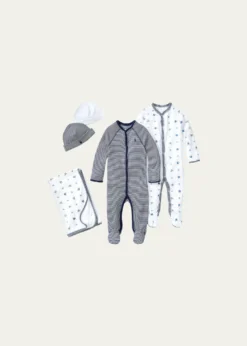Polo Ralph LaurenYarn-Dyed Cotton Footie Coverall, Size Newborn-9 Months