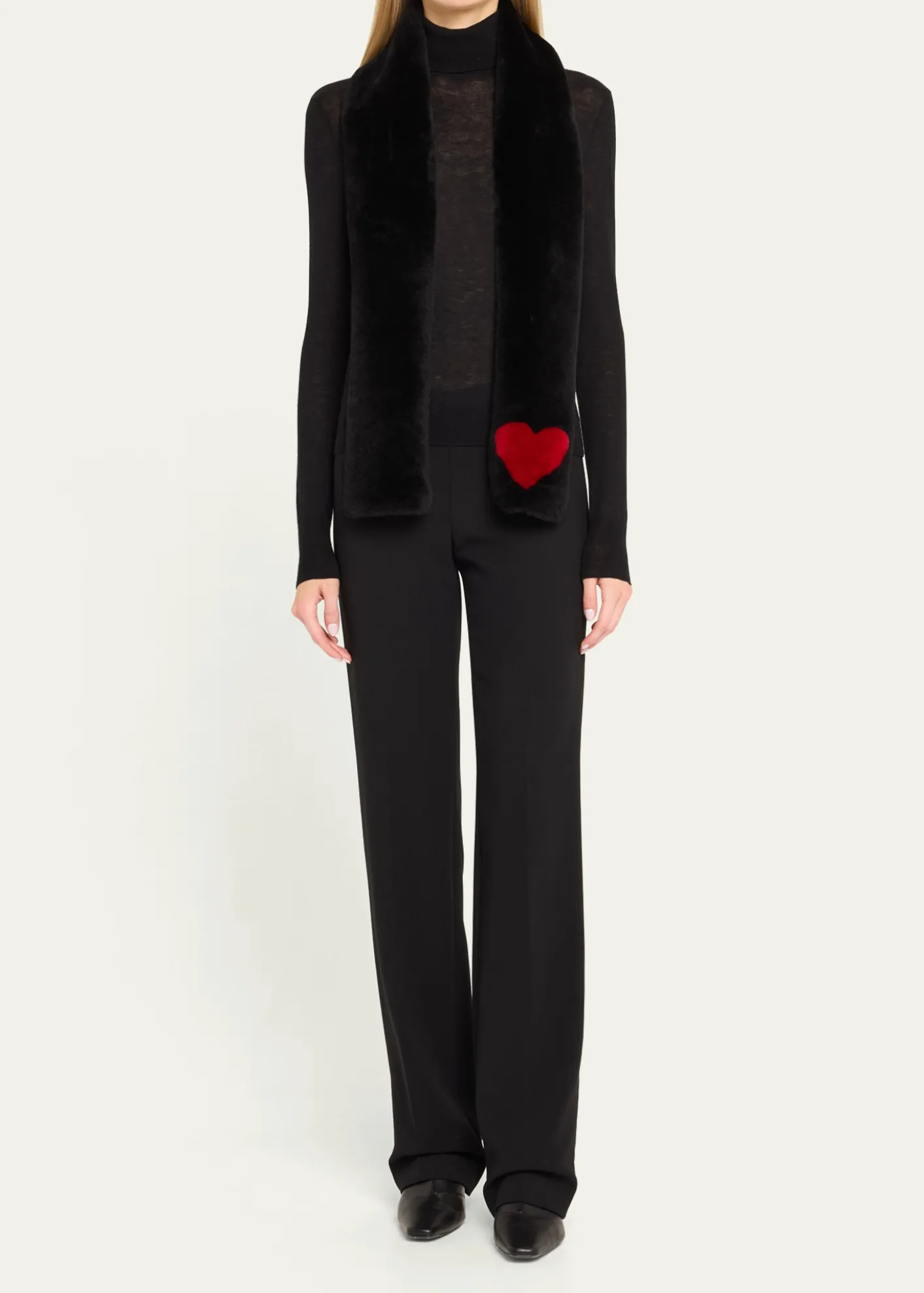 PologeorgisHeart Lamb Shearling Scarf