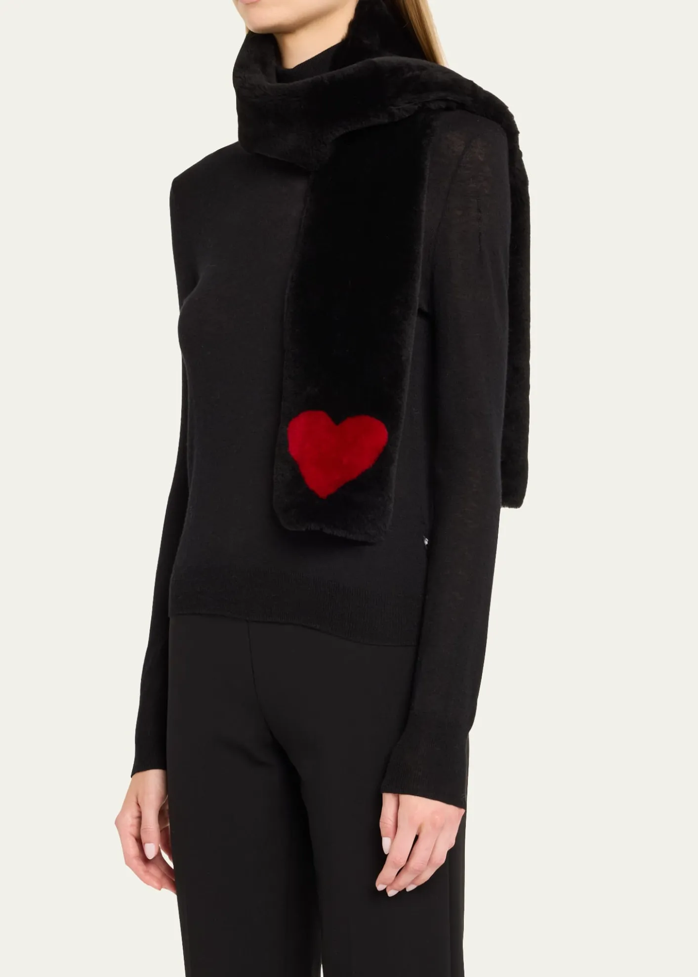 PologeorgisHeart Lamb Shearling Scarf