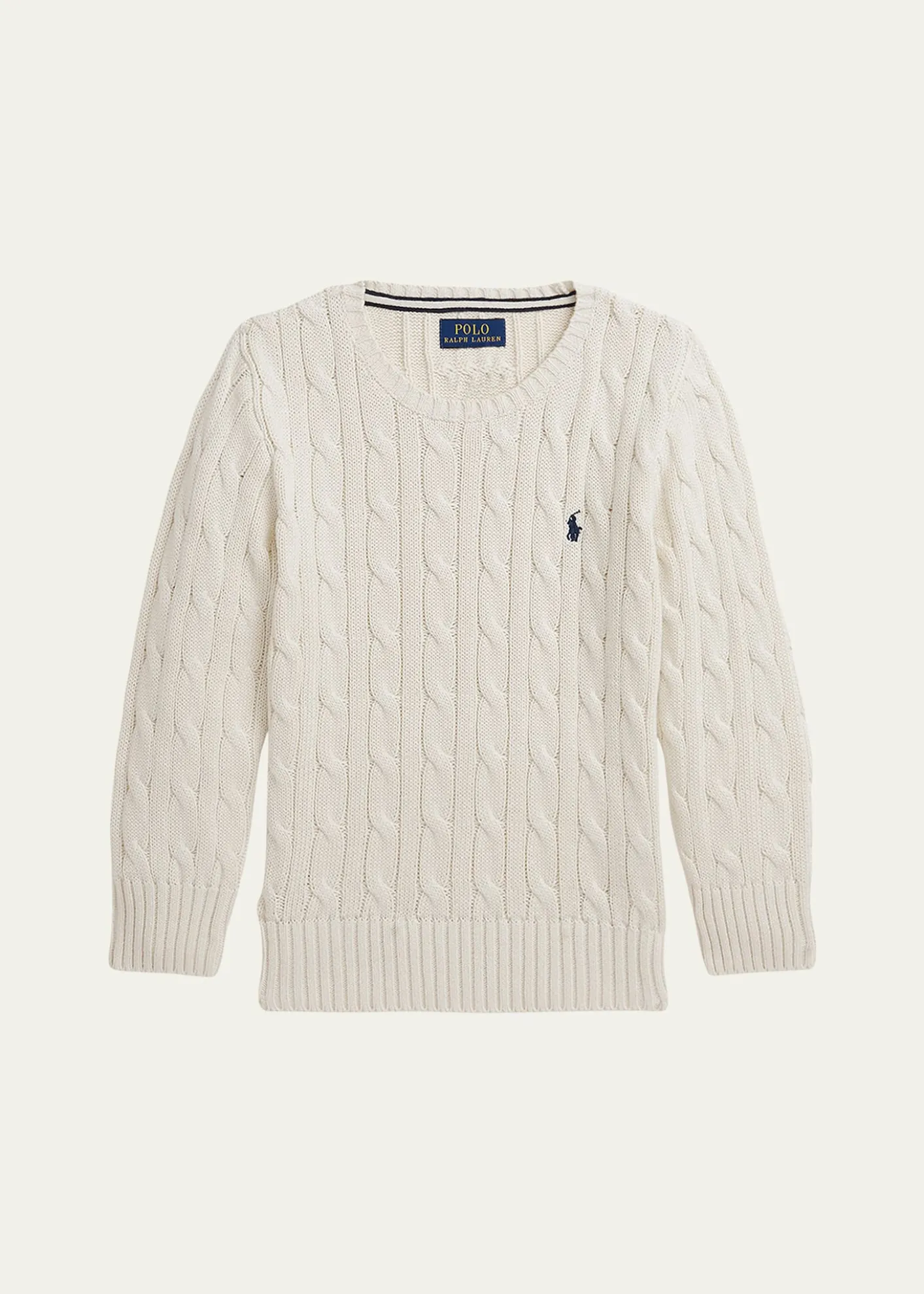 Polo Ralph LaurenBoy's Combed Cotton Cable-Knit Sweater, Size 2-7