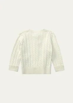 Polo Ralph LaurenCable Knit Cotton Cardigan, Size 3M-12M