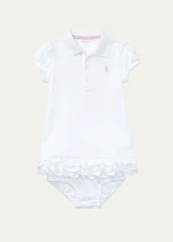 Polo Ralph LaurenCupcake Ruffle Hem Polo Dress With Bloomers, Size 6M-18 M