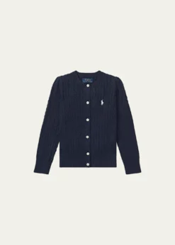 Polo Ralph LaurenGirl's Cable-Knit Ribbed Cardigan, Size 2-6X