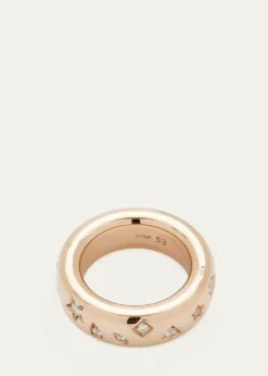 PomellatoIconica 18K Rose Gold Medium Band Ring with Diamonds