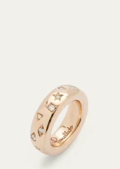 PomellatoIconica 18K Rose Gold Medium Band Ring with Diamonds
