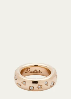 PomellatoIconica 18K Rose Gold Medium Band Ring with Diamonds