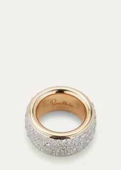 PomellatoIconica Maxi Band Ring with White Diamonds