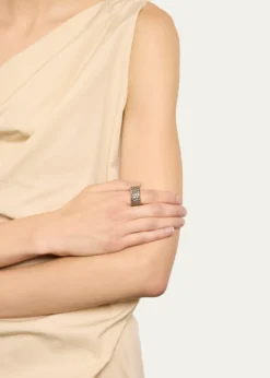 PomellatoIconica Rose Gold Maxi Ring with Brown Diamonds