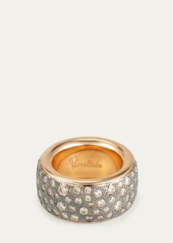 PomellatoIconica Rose Gold Maxi Ring with Brown Diamonds