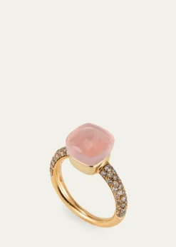 Pomellato18K Gold Nudo Classic Rose Quartz Diamond Ring