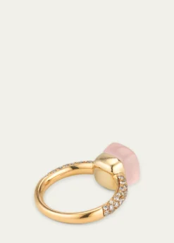 Pomellato18K Gold Nudo Classic Rose Quartz Diamond Ring