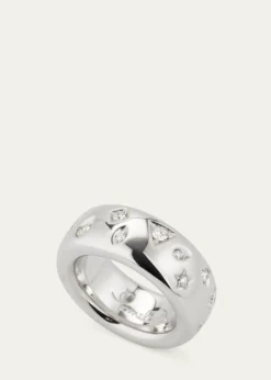 Pomellato18K White Gold Iconica Ring with Fancy Set Diamonds