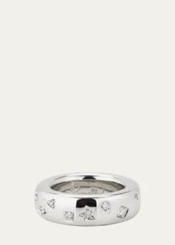 Pomellato18K White Gold Iconica Ring with Fancy Set Diamonds