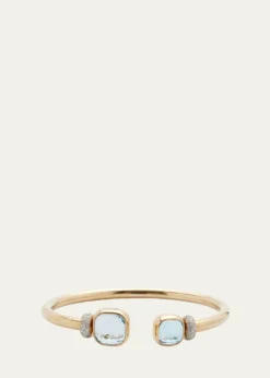 PomellatoNudo Classic and Petit Rose Gold Bangle with Sky Blue Topaz, Size M