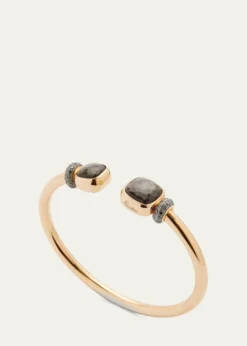 PomellatoNudo Classic and Petit Rose Gold Bangle with Obsidian, Size M