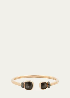 PomellatoNudo Classic and Petit Rose Gold Bangle with Obsidian, Size M