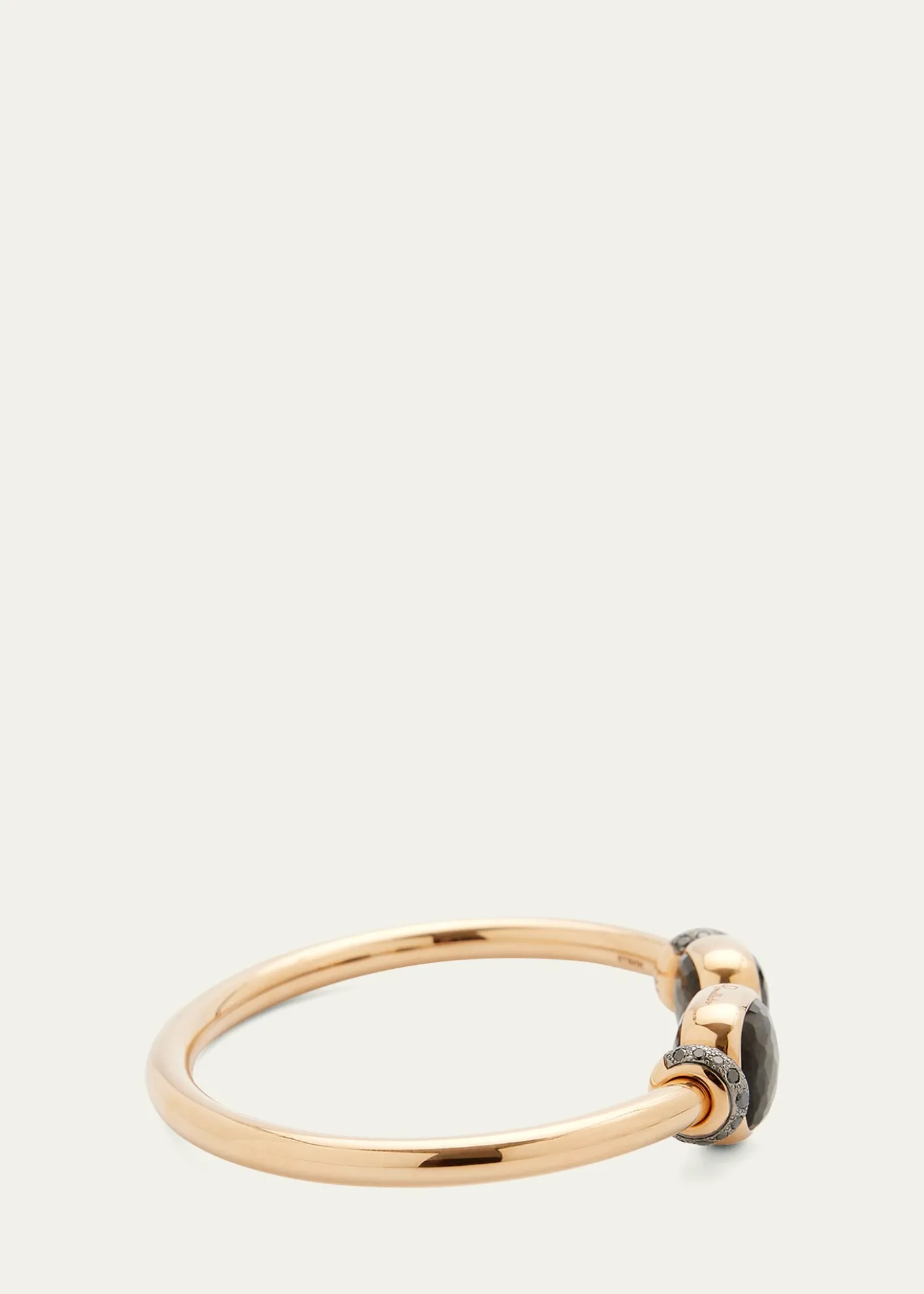 PomellatoNudo Classic and Petit Rose Gold Bangle with Obsidian, Size M