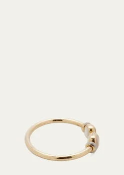 PomellatoNudo Classic and Petit Rose Gold Bangle with White Topaz and Mother-of-Pearl, Size M