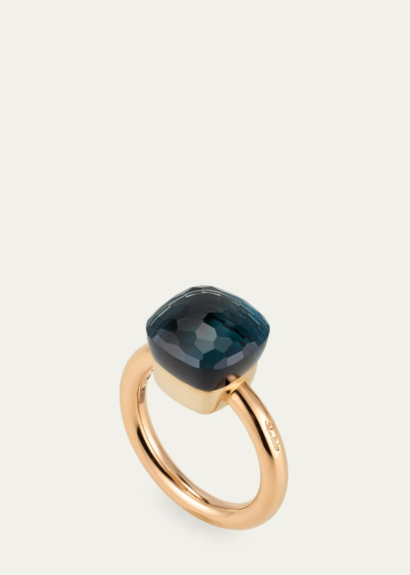 PomellatoNudo Classic 18K Rose Gold London Blue Topaz Ring