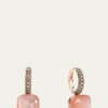 PomellatoNudo Classic Rose Gold Orange Moonstone and Brown Diamond Earrings