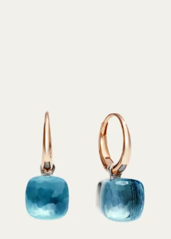 PomellatoNudo 18K Rose Gold Blue Topaz Drop Earrings