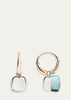 PomellatoNudo 18K Rose Gold Blue Topaz Drop Earrings