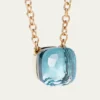 PomellatoNudo 18K Rose Gold Blue Topaz Pendant Necklace