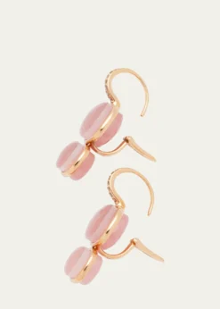 PomellatoNudo 18K Rose Gold Rose Quartz Brown Diamond Pendant Earring