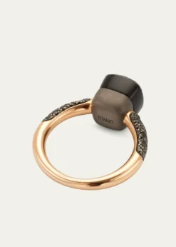 PomellatoNUDO Petite 18k Gold/Titanium Ring with Obsidian & Black Diamond
