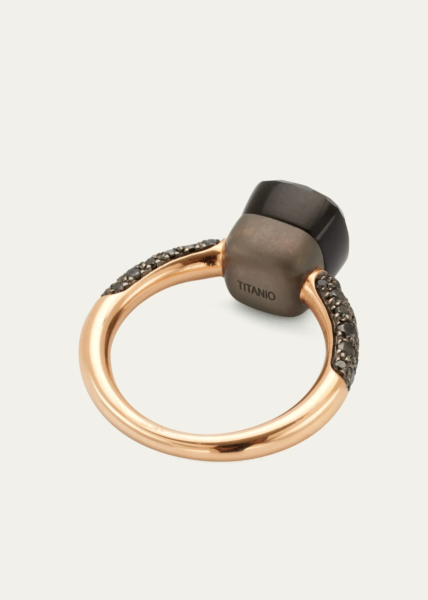 PomellatoNUDO Petite 18k Gold/Titanium Ring with Obsidian & Black Diamond