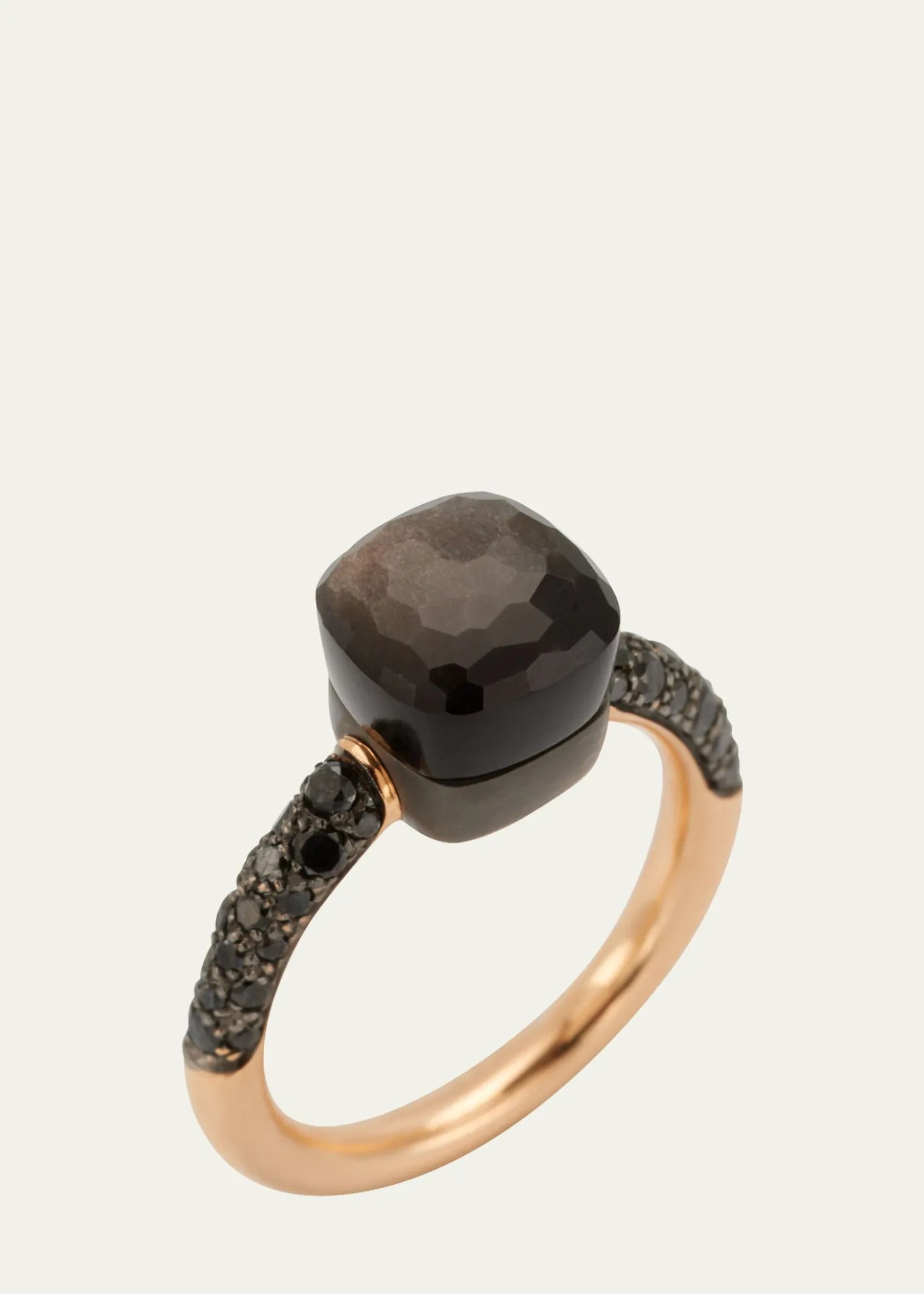 PomellatoNUDO Petite 18k Gold/Titanium Ring with Obsidian & Black Diamond