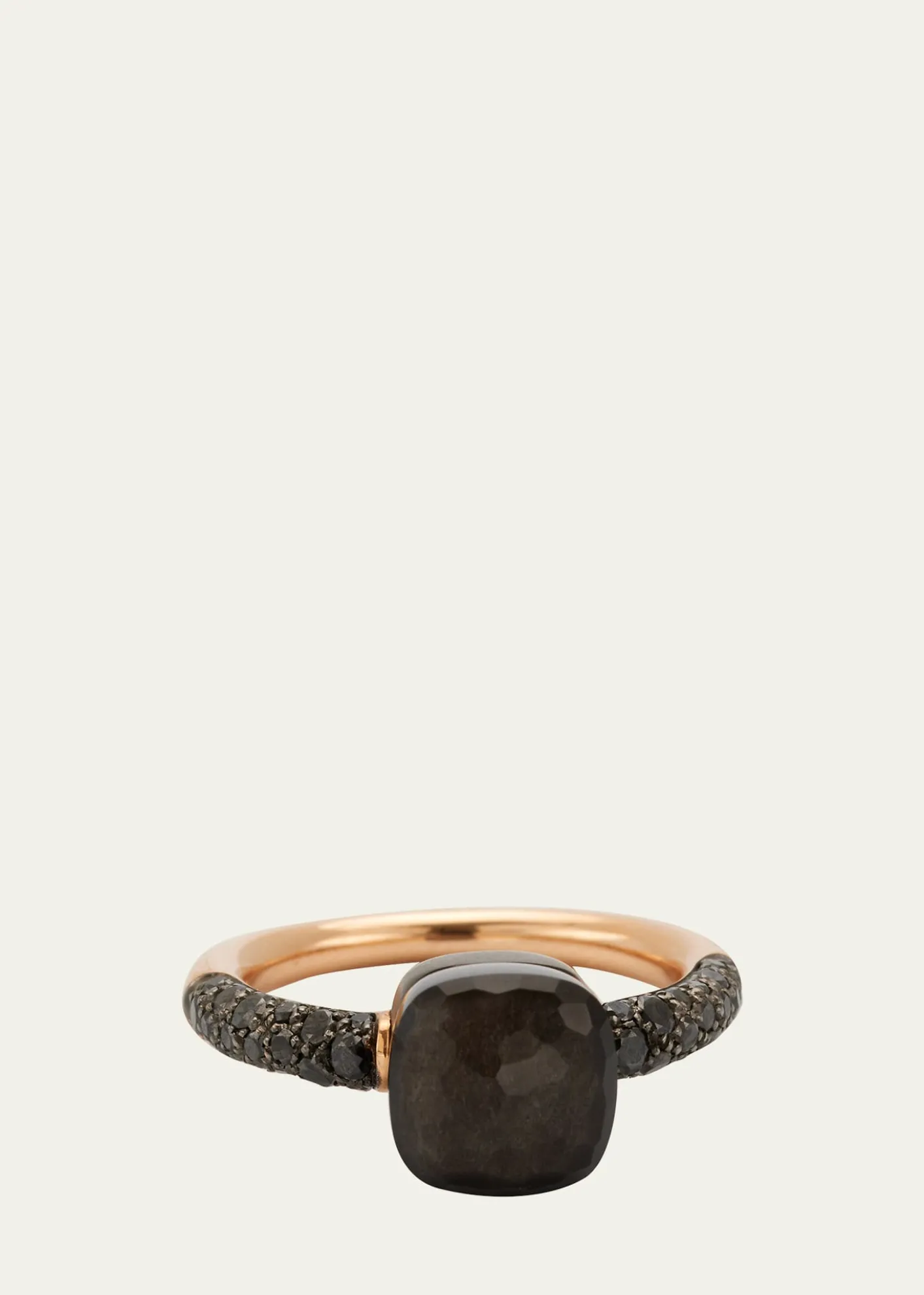 PomellatoNUDO Petite 18k Gold/Titanium Ring with Obsidian & Black Diamond