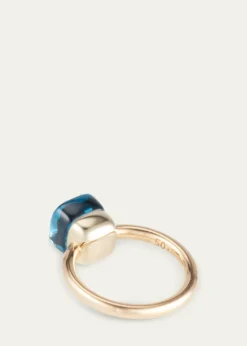 PomellatoNudo Petite 18k Rose Gold London Blue Topaz Ring