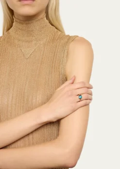 PomellatoNudo Petite 18k Rose Gold London Blue Topaz Ring