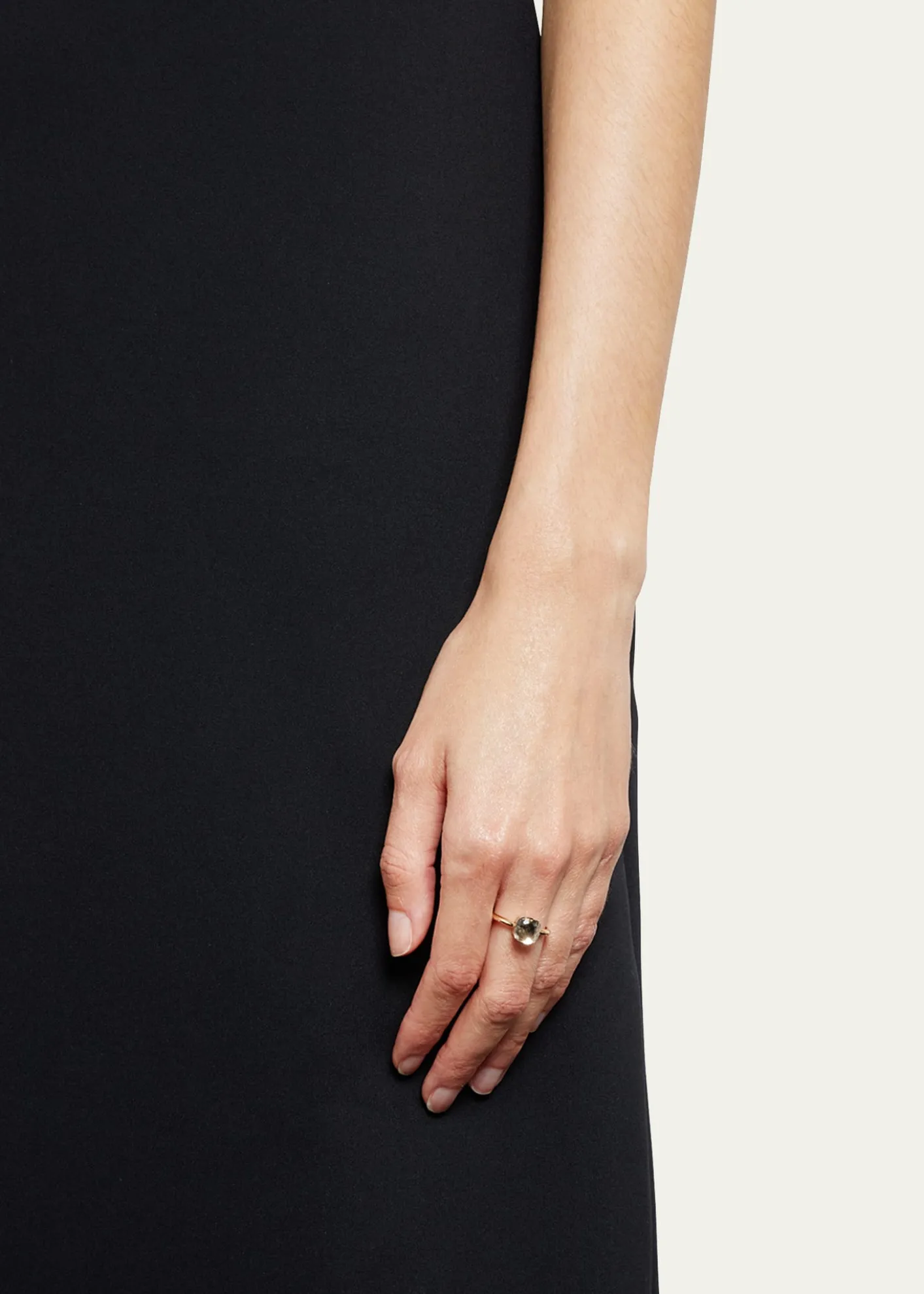 PomellatoNudo Petite Rose Gold & White Topaz Ring