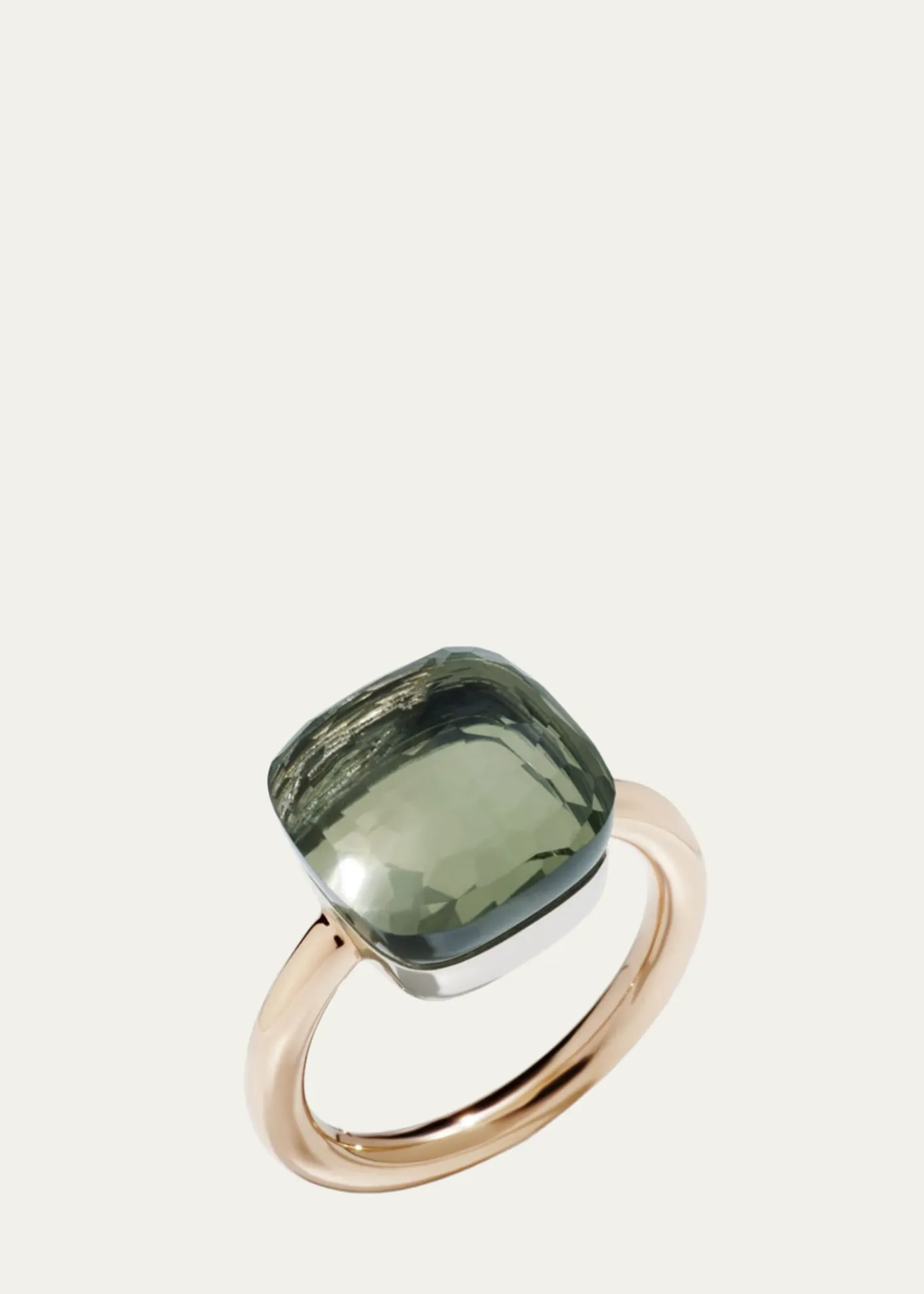 PomellatoNudo Rose Gold & Prasiolite Grande Ring, Size 51