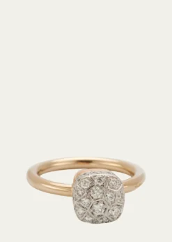 PomellatoNudo Solitaire 18K Gold Ring with Diamonds