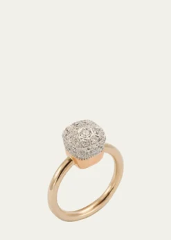 PomellatoNudo Solitaire 18K Gold Ring with Diamonds