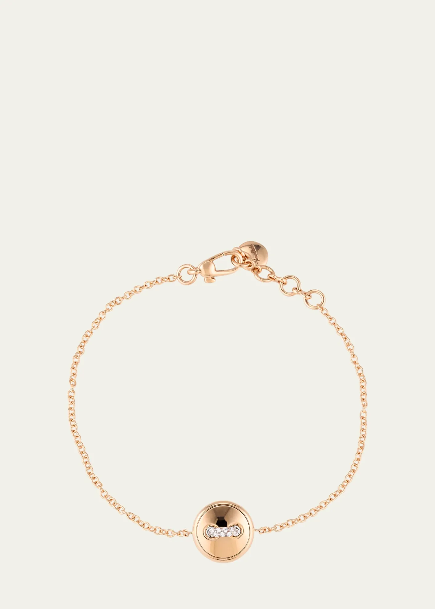 PomellatoPom Pom Dot 18K Rose Gold Diamond and Turquoise Chain Bracelet