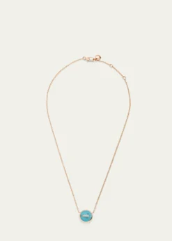 PomellatoPom Pom Dot 18K Rose Gold Diamond and Turquoise Pendant Necklace