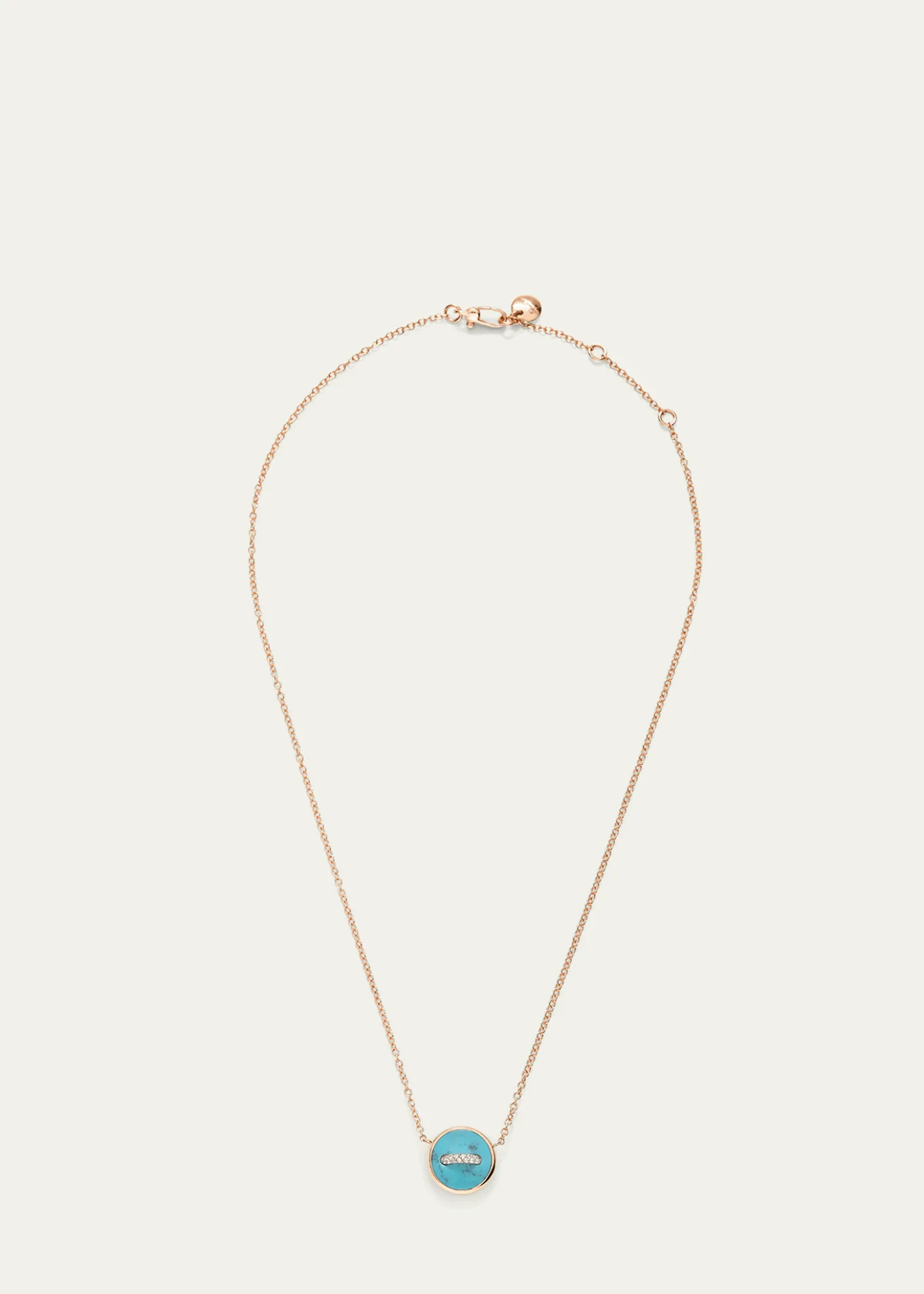 PomellatoPom Pom Dot 18K Rose Gold Diamond and Turquoise Pendant Necklace