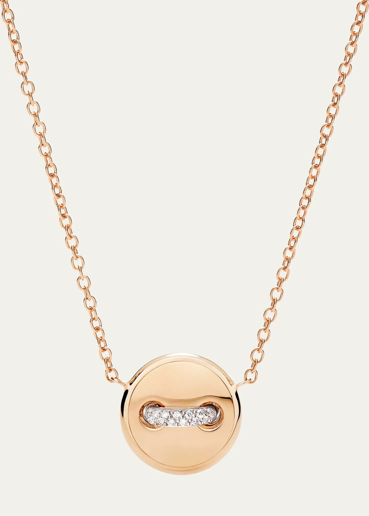 PomellatoPom Pom Dot 18K Rose Gold Diamond and Turquoise Pendant Necklace