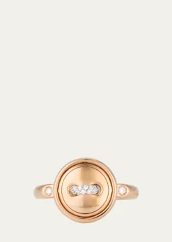 PomellatoPom Pom Dot 18K Rose Gold Diamond and Turquoise Flip Ring