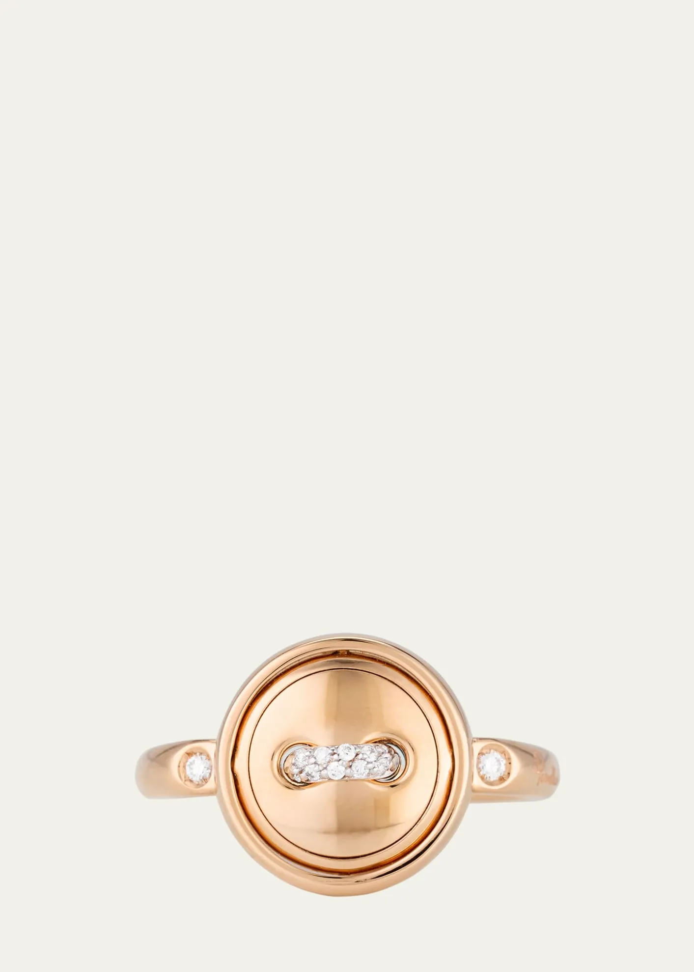 PomellatoPom Pom Dot 18K Rose Gold Diamond and Turquoise Flip Ring