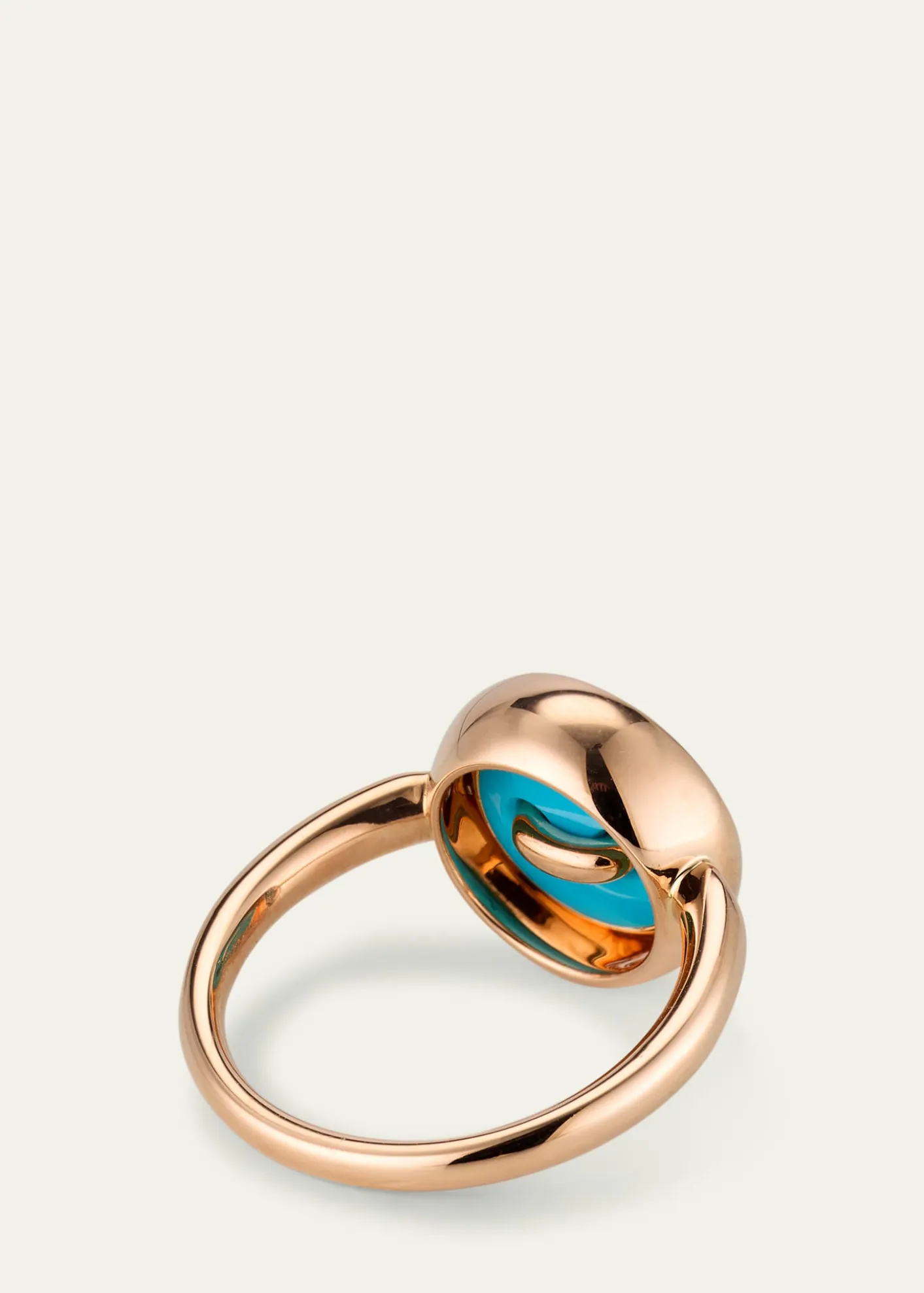 PomellatoPom Pom Dot 18K Rose Gold Diamond and Turquoise Flip Ring