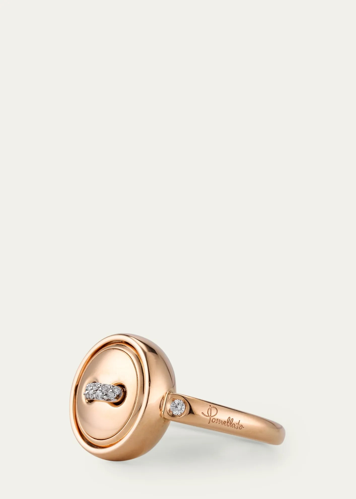 PomellatoPom Pom Dot 18K Rose Gold Diamond and Turquoise Flip Ring