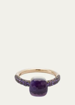 PomellatoRose Gold Nudo Petite Ring with Amethyst and Jade